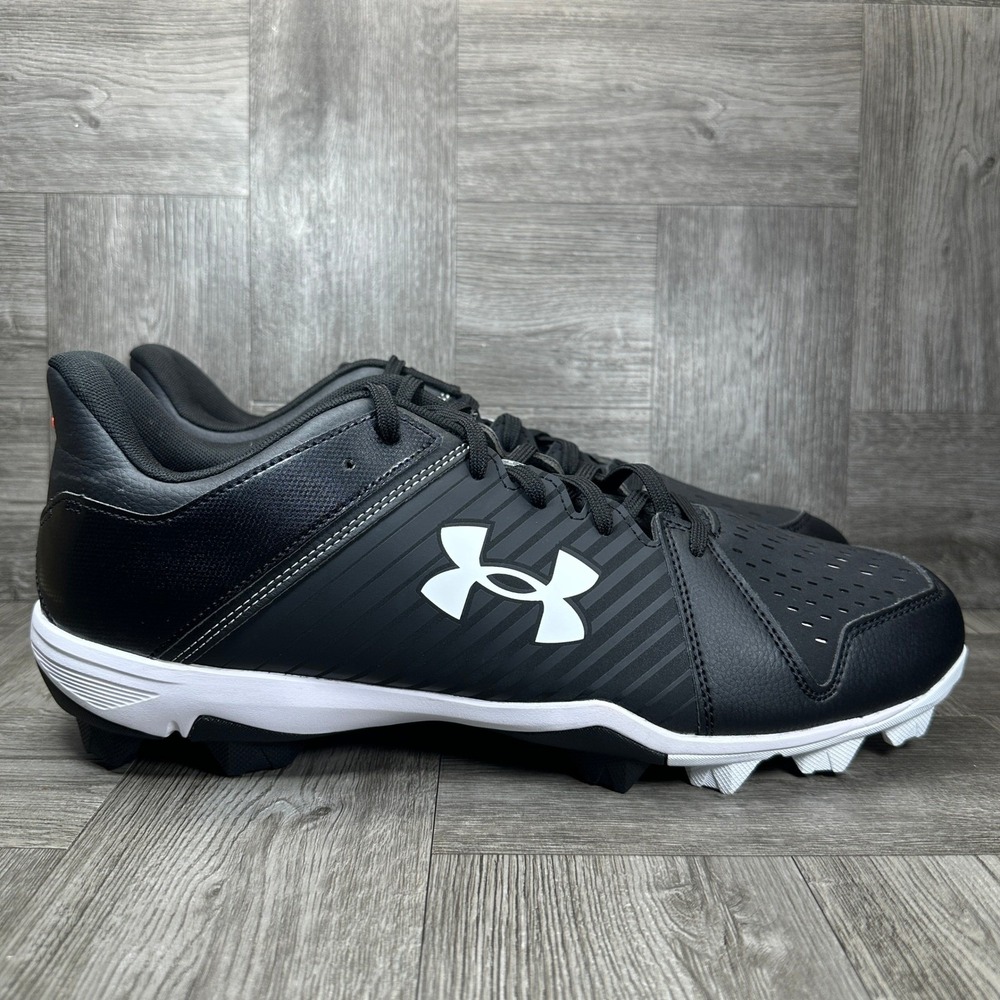 Under Armour Baseball Cleats Mens 13 Black White Rubber Molded NEW 3025589-001